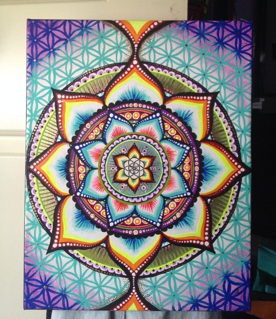 Seed of Life Mandala Painting by FromAylaWithLove on Etsy