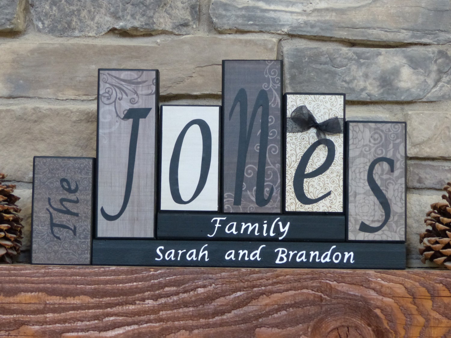 Home Decor Family Block Letters Custom Name Blocks