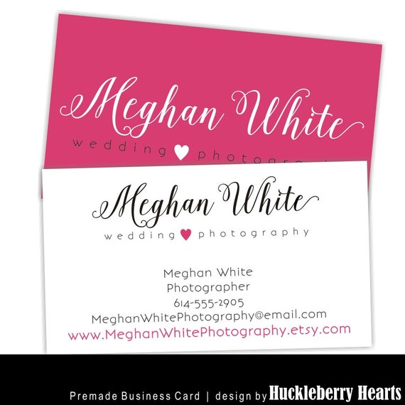 Premade Business Card Photography Business by ...