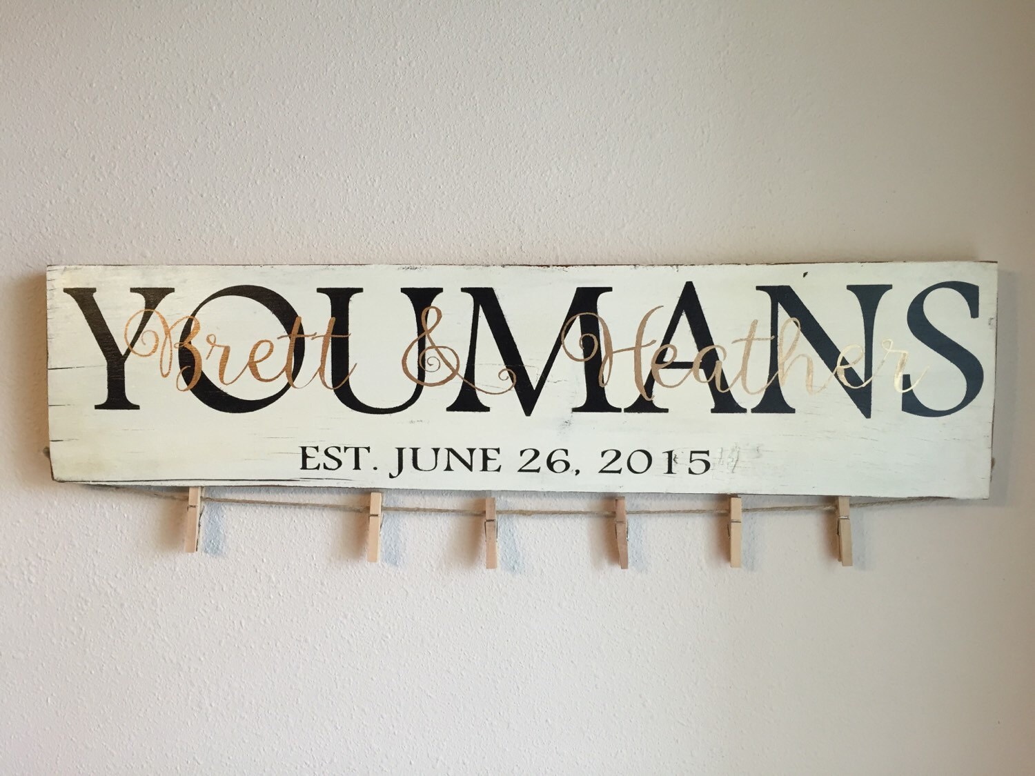 Personalized family wall hanging Painted & by MTSparrows on Etsy