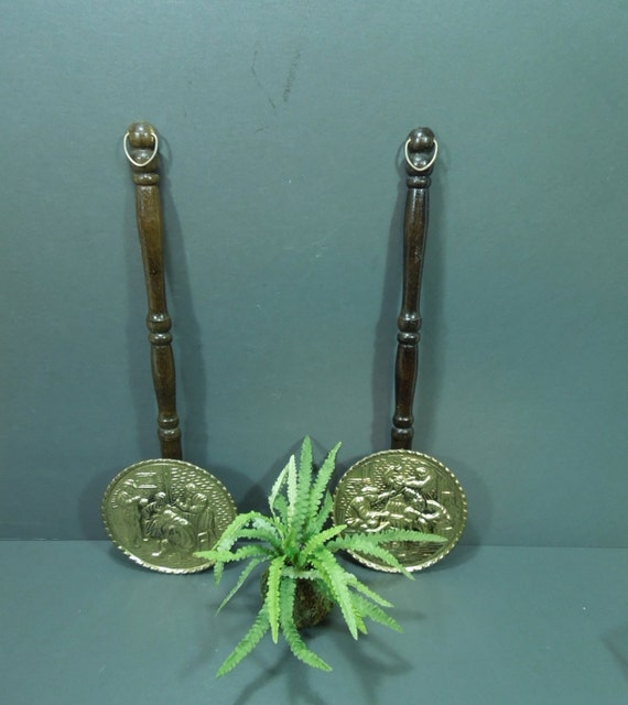 Brass wall planters bed warmer Olde English by GUTTERSNIPES