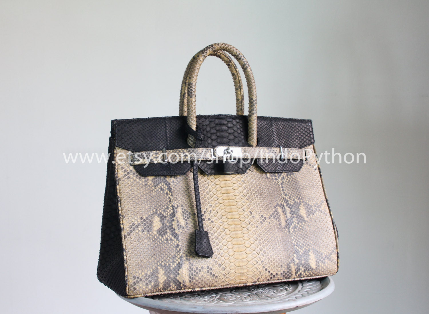 snakeskin hermes bag