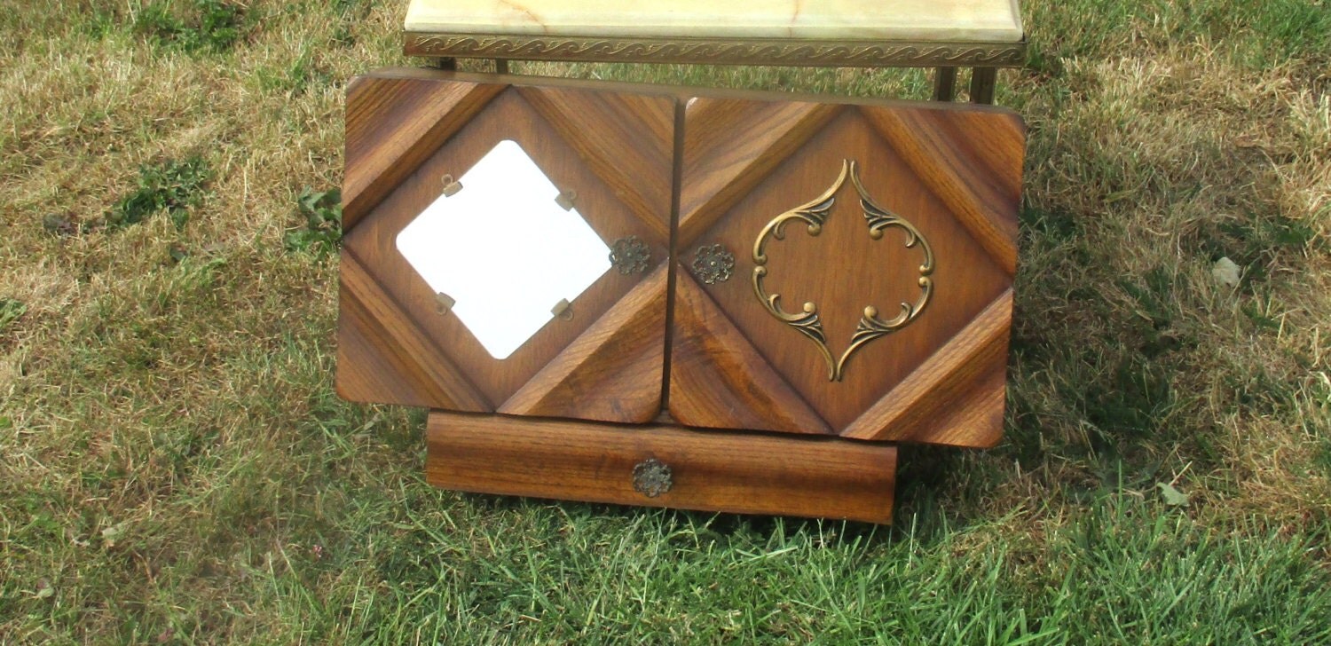 Vintage Rockabilly Medicine Wall Apothecary Double Doors carved