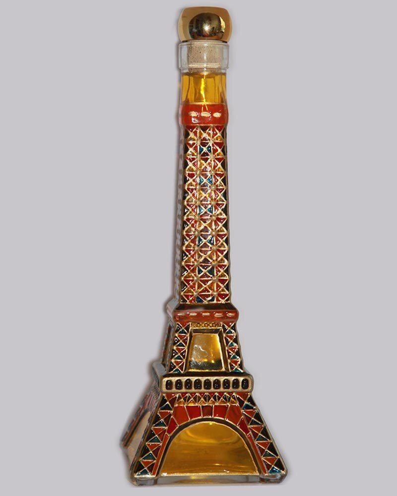 Colorful Eiffel Tower glass bottle hand painted by HelenaShanina