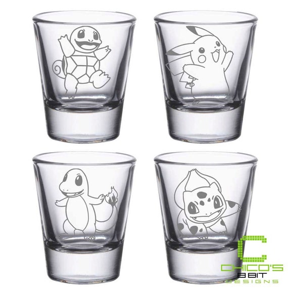 Starting Pokemon Shot Glass Set of 4