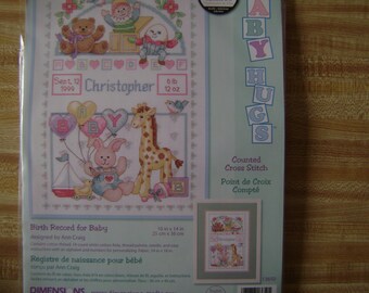 Items similar to Modern HandEmbroidered Birth Record for Baby Custom 12 best birth records