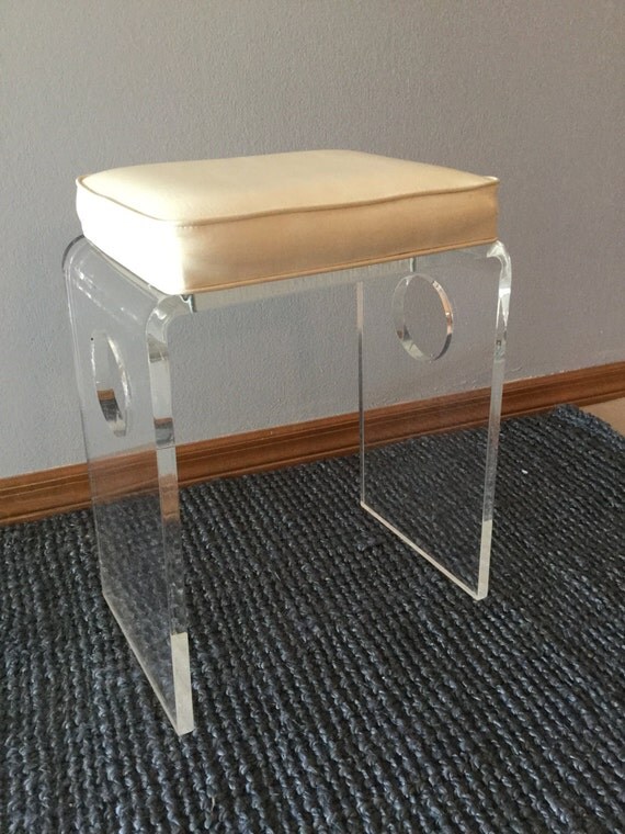 Mid Century Modern Lucite Vanity Bench/Stool