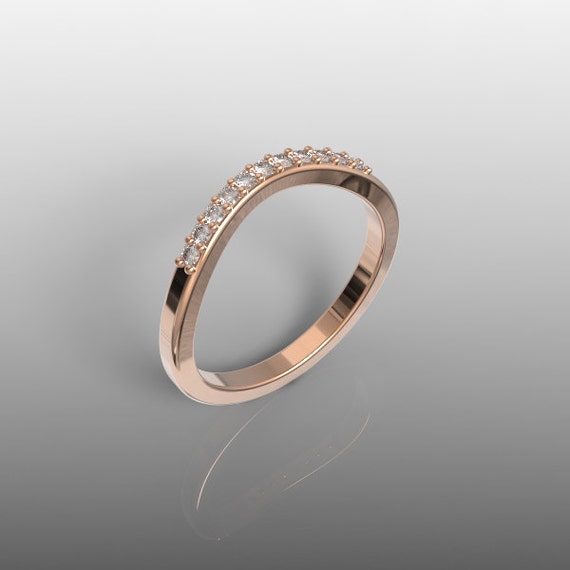14k rose gold 3 stone engagement ring and by ParisDesignBoutique