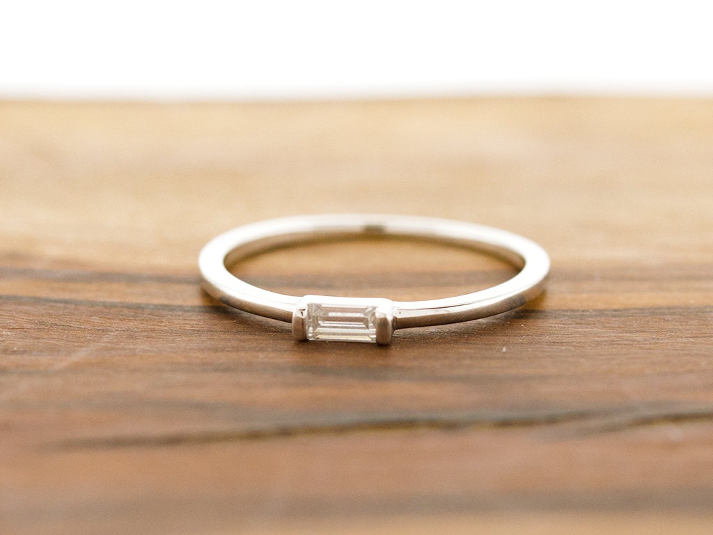 Baguette Sterling Silver Ring main image 1