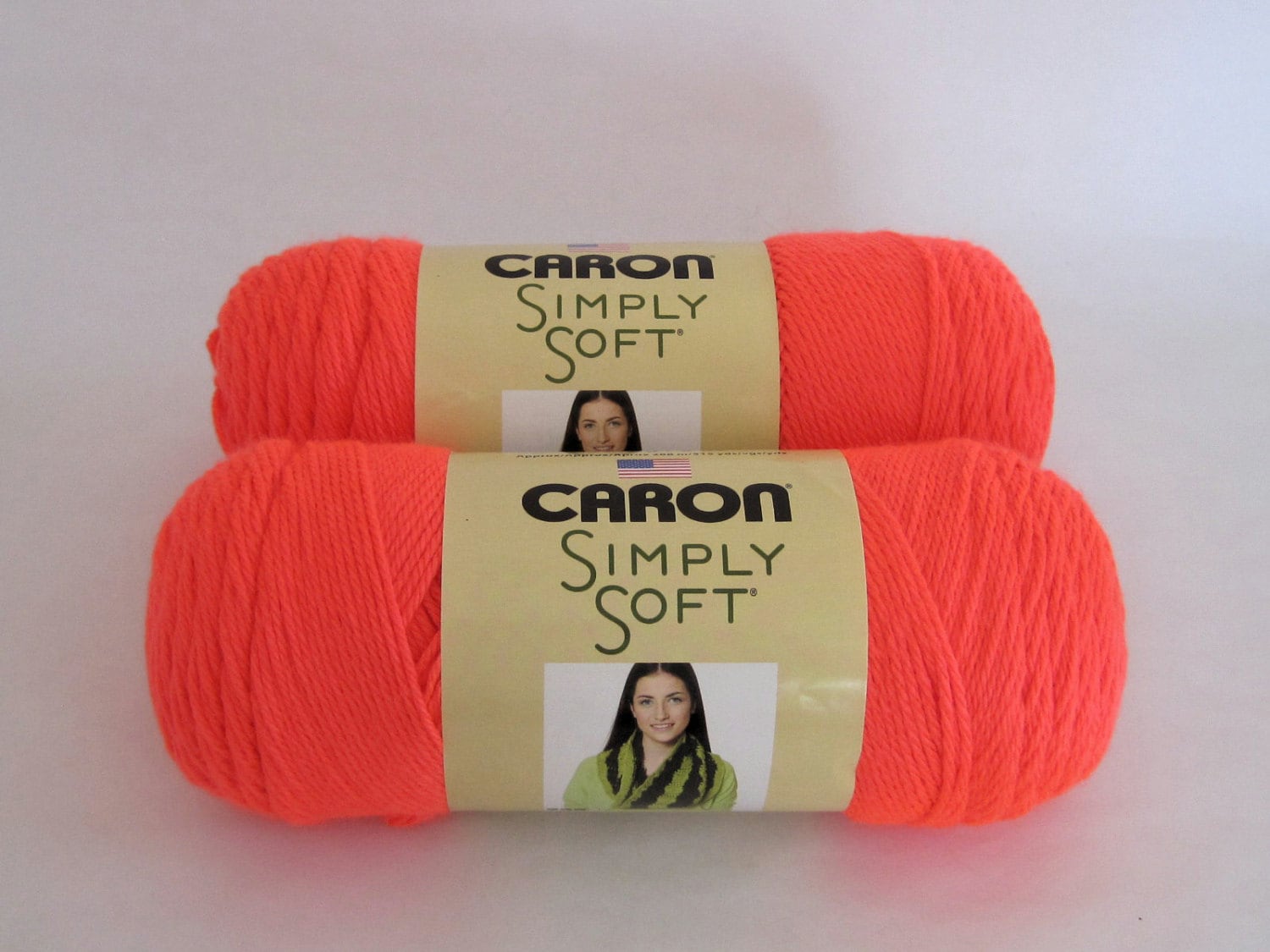 6 oz Caron Simply Soft Yarn Neon Coral Craft Supplies.