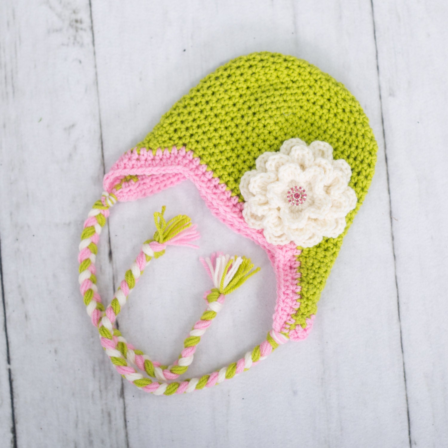 little girl flower hat baby girl hat toddler girl hat earflap