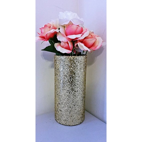 Gold Glitter Vases Glass Cylinder Vases by EverydayDesignEvents