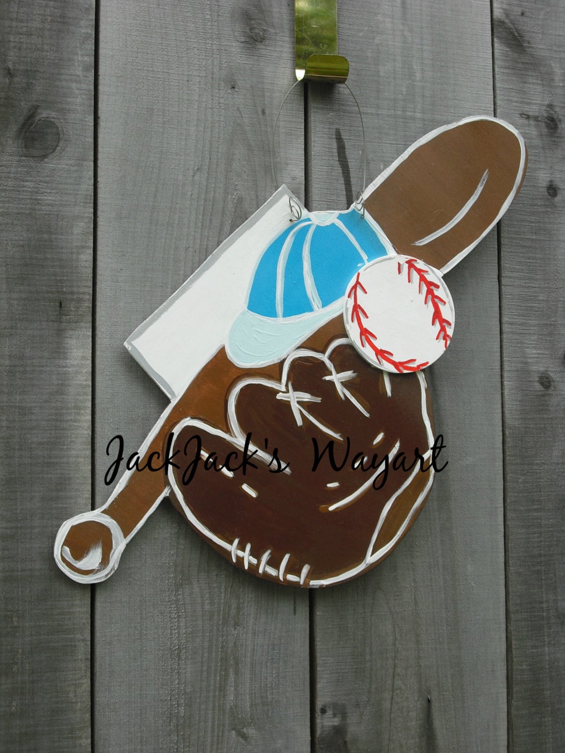 Hospital Room door hanger Sports stake Baseball by JackJacksWayart