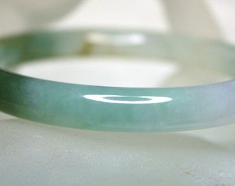 Beautiful Untreated A Grade Green Icy Jadeite Jade Bangle Bracelet 59mm