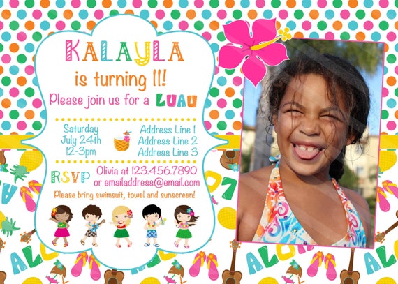 LUAU Happy Birthday Banner Luau Digital by OTPartyPrintables