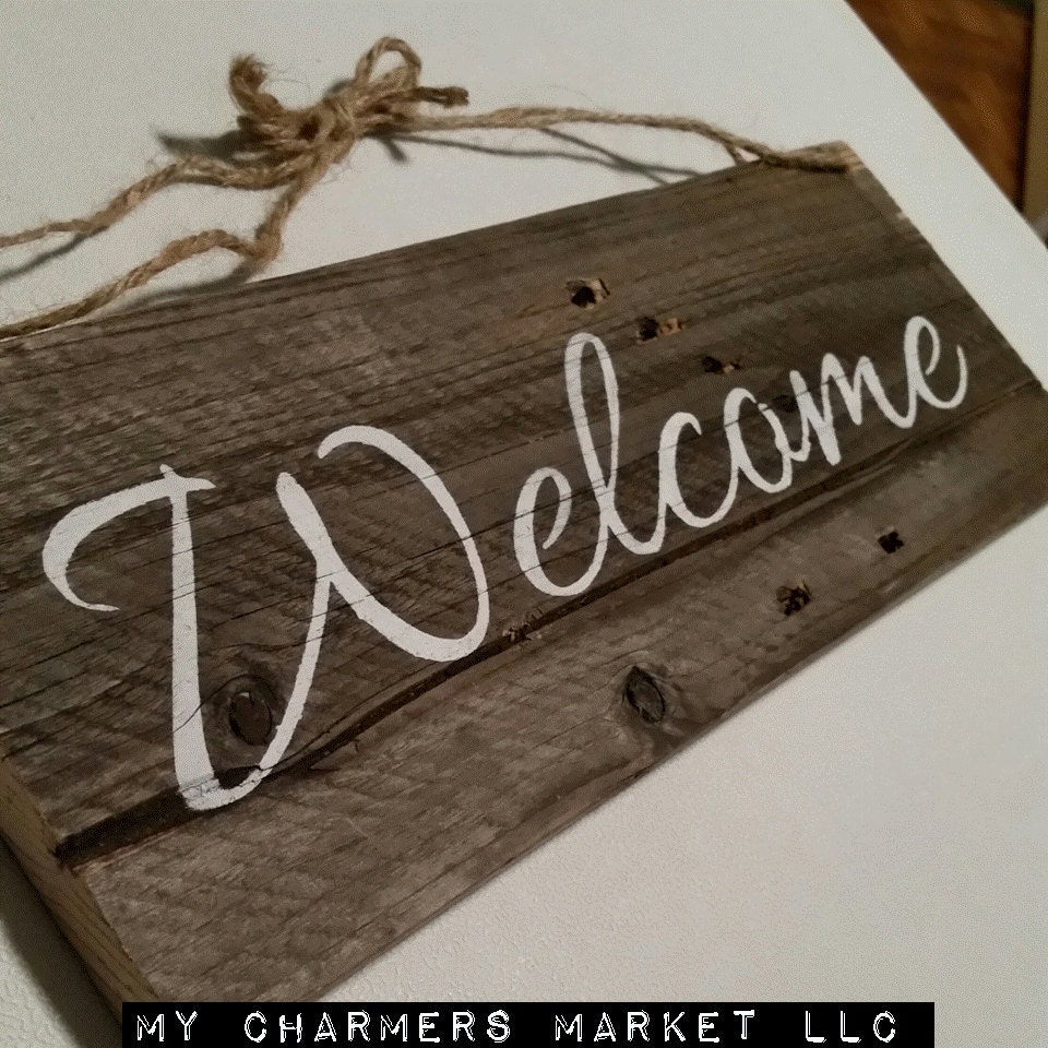 Welcome Sign Small Welcome Sign Wooden Welcome Sign