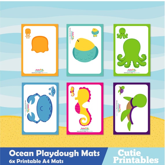 Ocean Animals Playdough Mats from MyLearningPrintables on Etsy Studio
