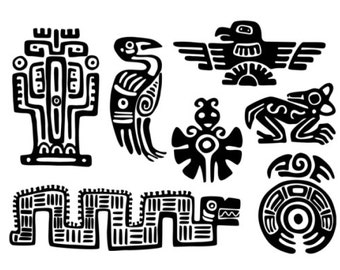 Maya Aztec Set - Temporary tattoos (Choose your fav)