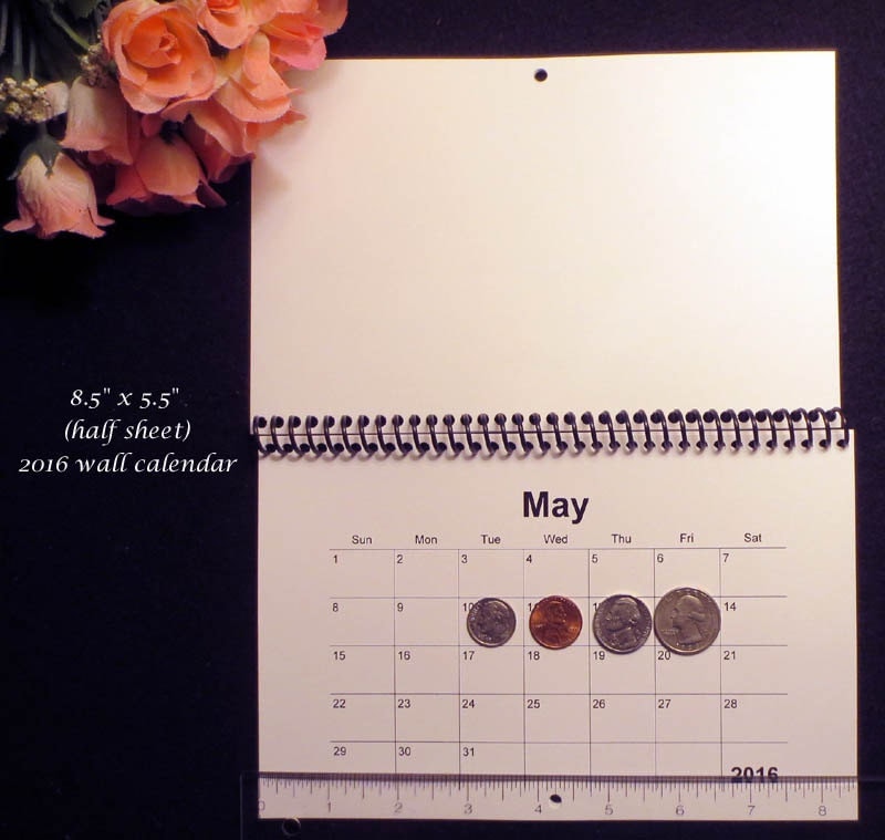 8 5x5 5 Blank 2017 Wall Calendar Half Sheet FREE