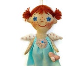 Doll Angel-Soft Doll-Miniature doll-Angel- Cloth art doll-OOAK doll-Textile doll-Stuffed doll-Fabric doll-Soft doll-Rag doll-Collecting doll