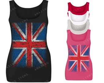 Vintage British Flag Women's Tank Top Union Jack Tank Tops