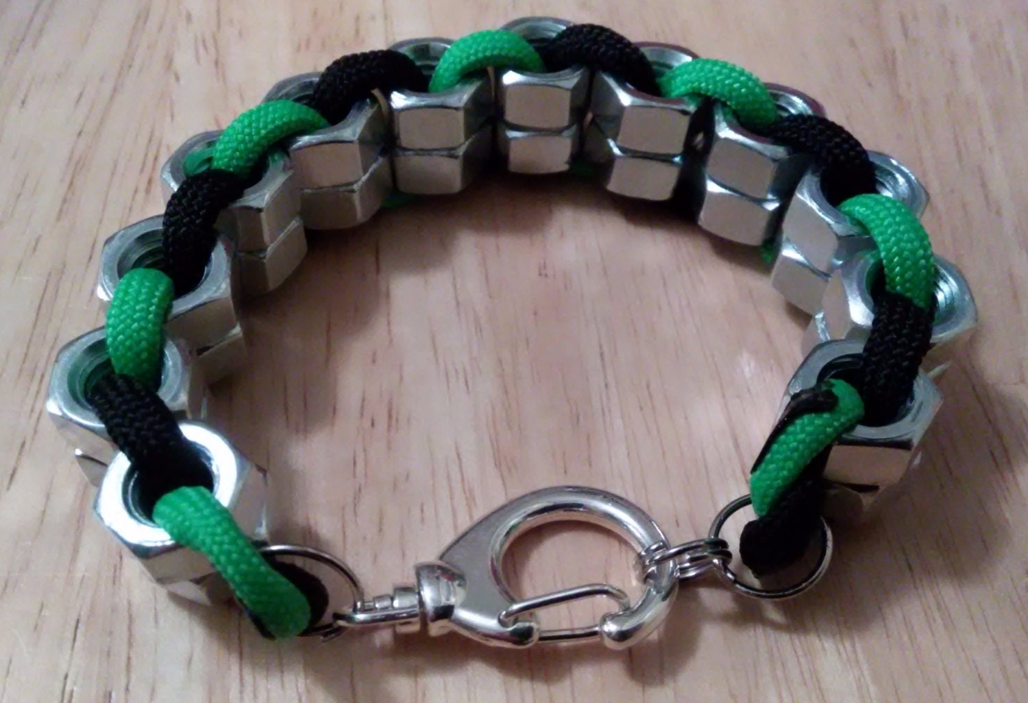 Double Row Hex Nut Paracord Bracelet by ShamballaStylee on Etsy