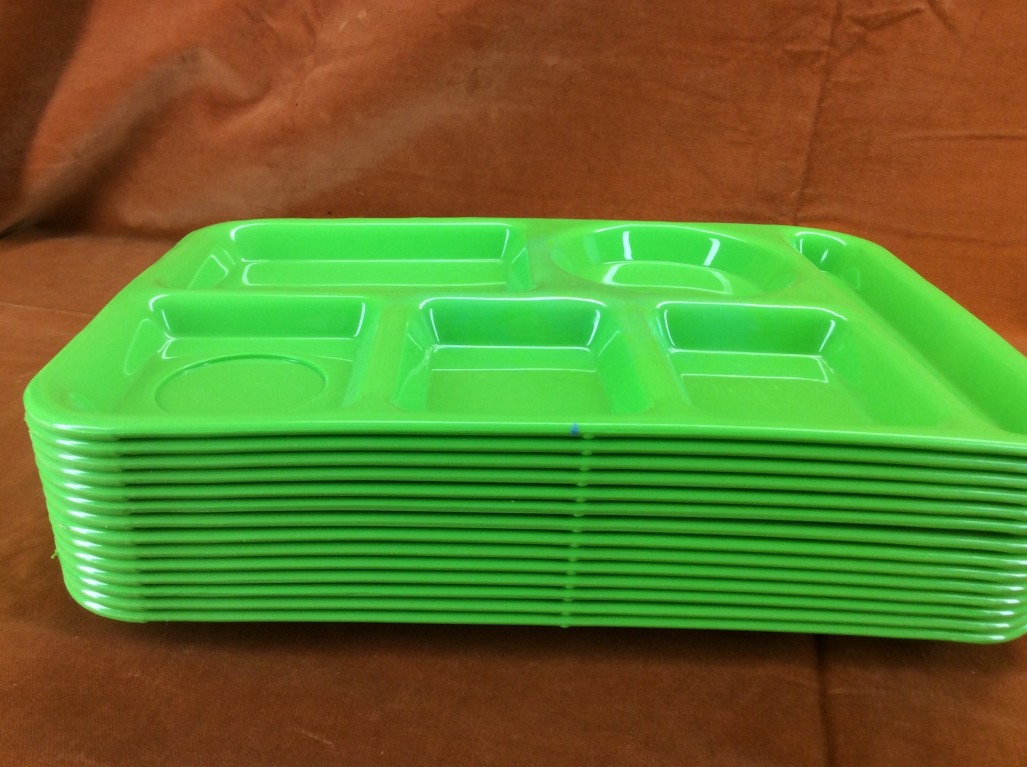 14 very bright green vintage divided trays by SiLite Haute Juice