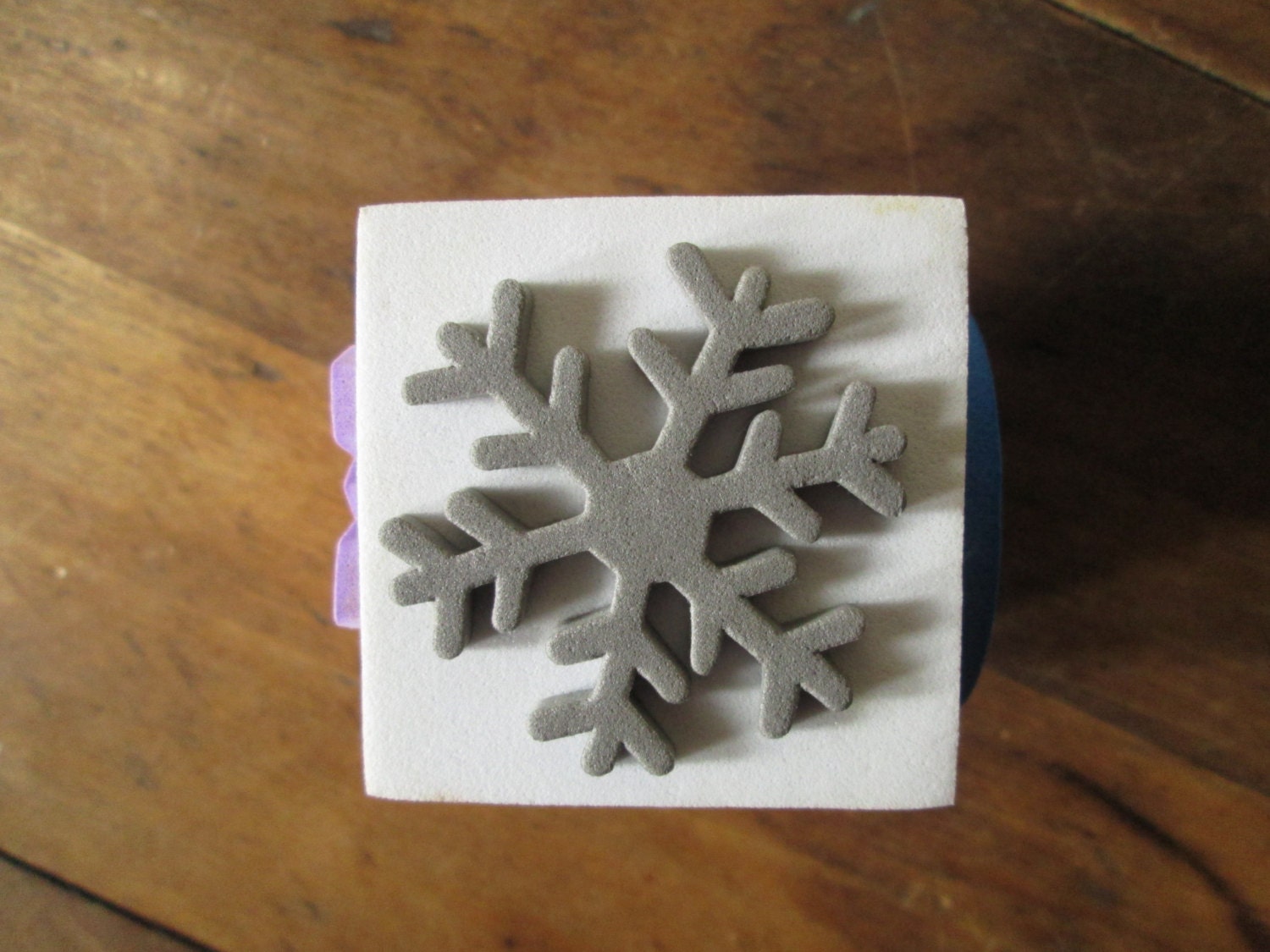 Foam Stamp destash rubber stamp snowflakes large chunky block