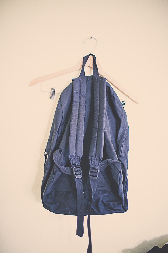 Vintage 90's Backpack Jansport Black Zipper Back Pack