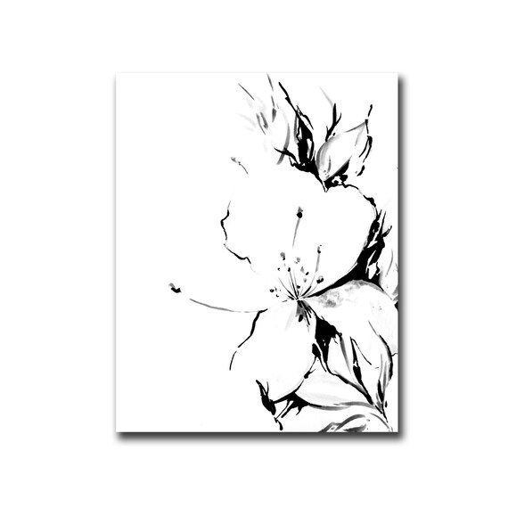 Jasmine Flowers Ink Drawing Art Print Black and by CanotStopPrints