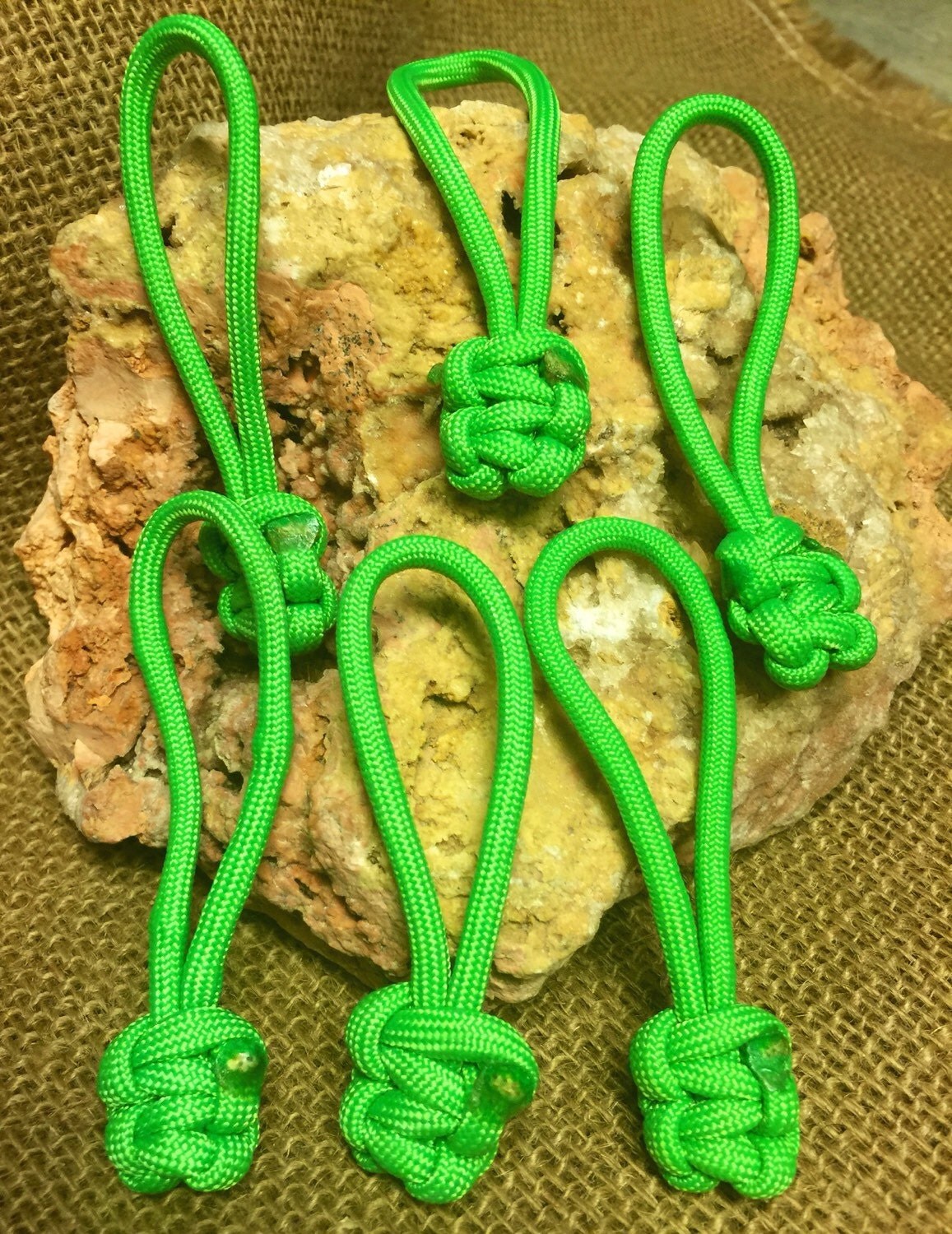 Handmade USA Paracord Zipper pulls set of 6 multiple
