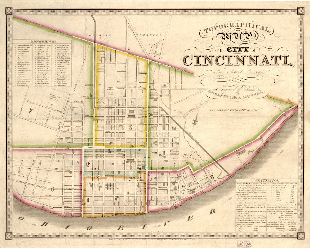 Street map Cincinnati Ohio