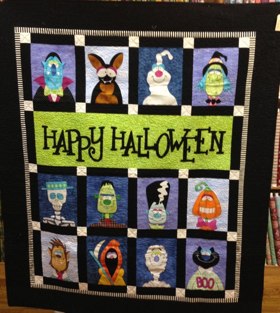 Happy Halloween Quilt Kit with Crazy Halloween by SunValleyFabric