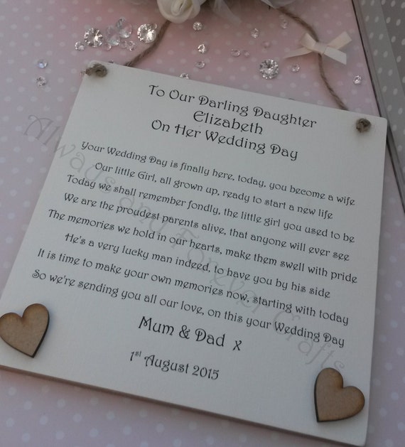 Daughter Wedding Gift, Gift for Bride, Gift from parents, Wedding ...