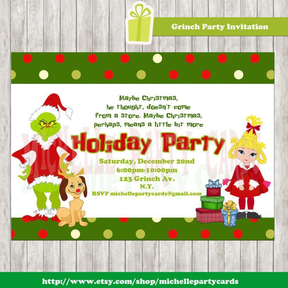 Grinch Party Invitation 8363