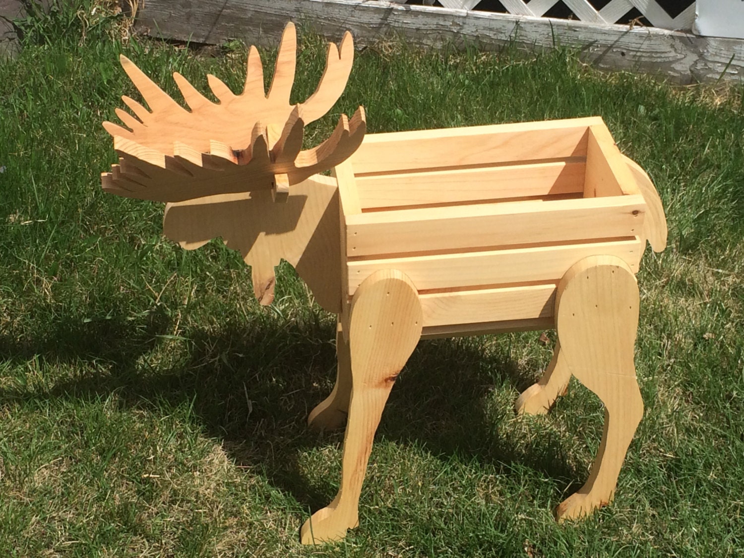 Moose Planter by NewEnglandWoodThings on Etsy