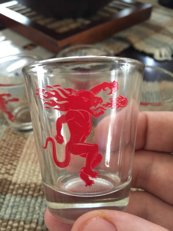Fireball shot glasses quantity 4 by YesterYearAmericana on Etsy