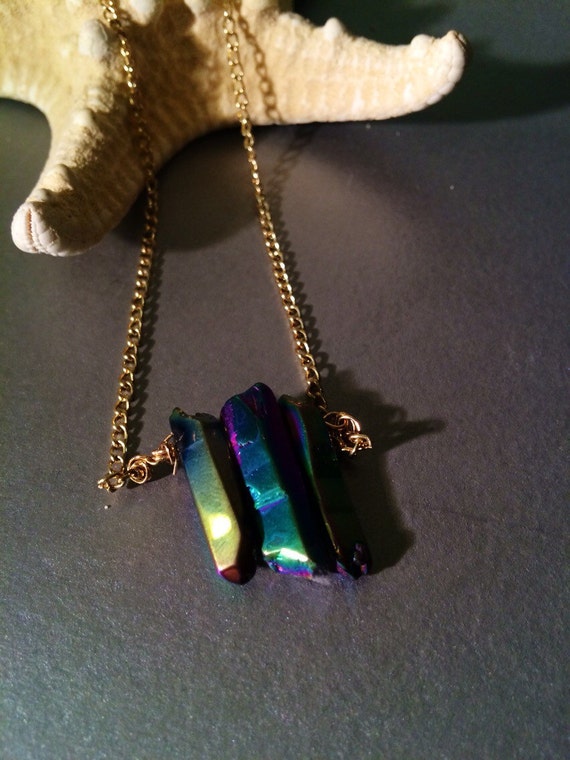 rainbow obsidian necklace