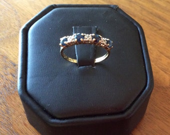 10kt Yellow Gold Sapphire and Diamond Band