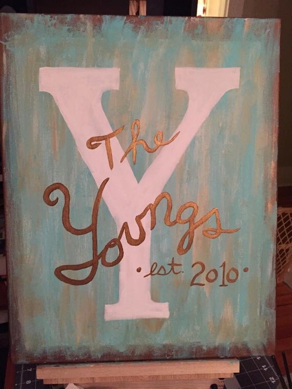 Family Name Sign on Canvas 16x20