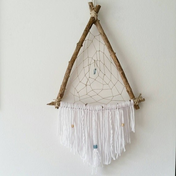 Large Natural Wood Triangle Wall Hanging Hanging by TheRiverHaze