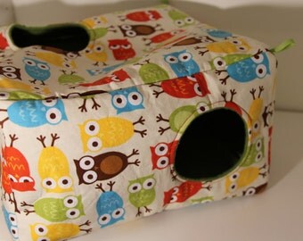 Large Ferret Cube Hanging Rat Cube Guinea Pig Fleece Chinchilla Cosy Rat Cozy Small Pet Accessories Pocket Pet Supplies Owl Cotton Fabric