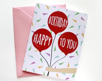 Items Similar To Balloon Girl -- Birthday Celebration Card From The Nic 