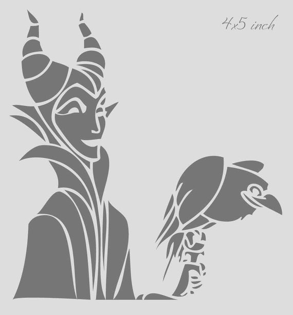 Malificent 4x5-inch laser cut stencil by PearlDesignStudio on Etsy