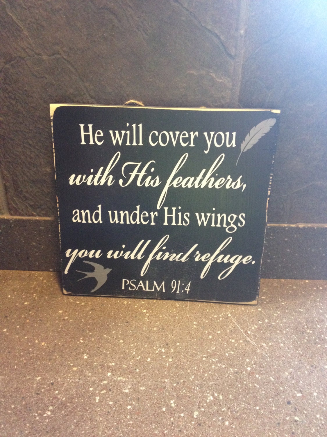 distressed wood psalms sign psalm sign psalm 91:4 sign