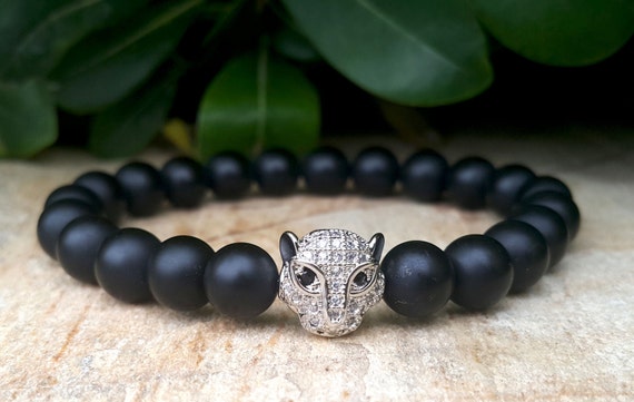 18k White Gold Plated & Swarovski Elements Leopard Head Mens Womens ...