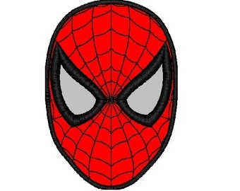 Spiderman Mask Applique Embroidery Design in 3 Sizes - Instant Download
