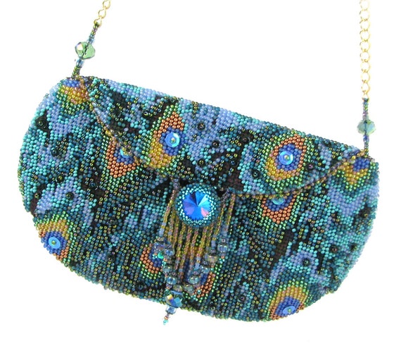 Items similar to Peacock Beaded Bag Instant Download Pattern by Ann ...