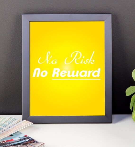 Items similar to Printable Wall Art | No Risk No Reward | Quotes