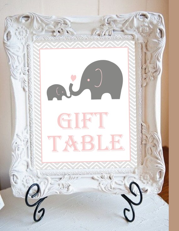 Baby Sign Gift Table Elepahnt theme Baby shower